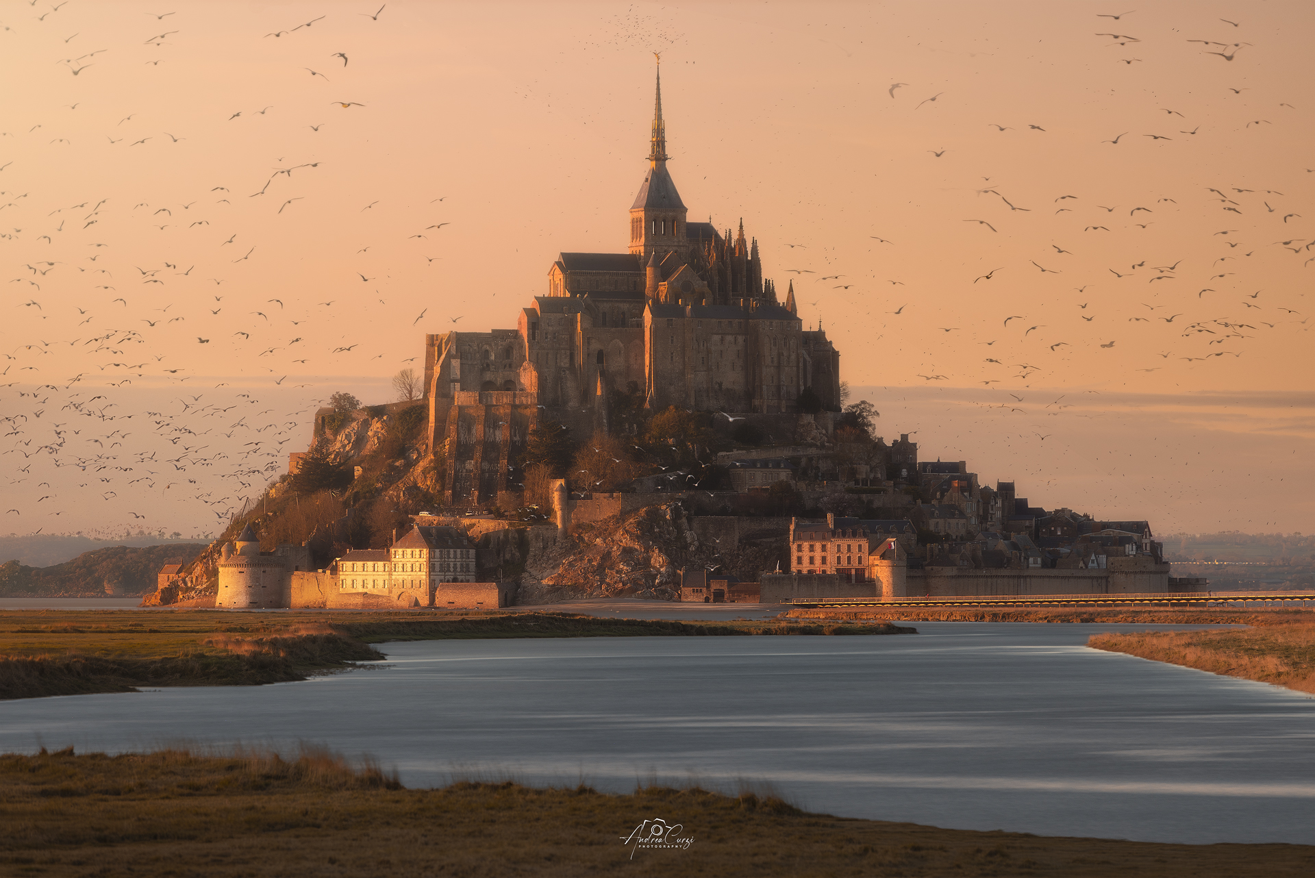 A fantastic sunset over Mont Saint Michel