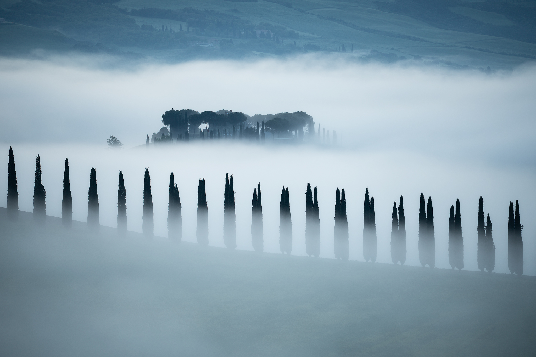 The magic of fog in Tuscany..