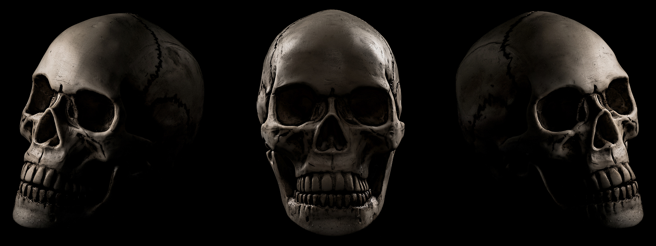 A skull triptych.