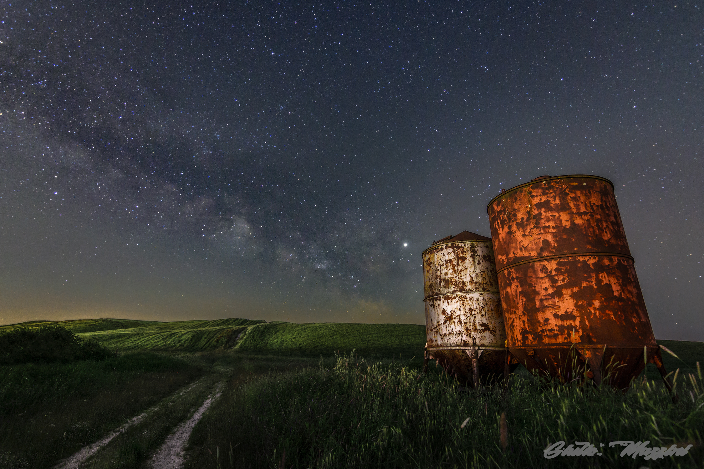 Silo and stars
