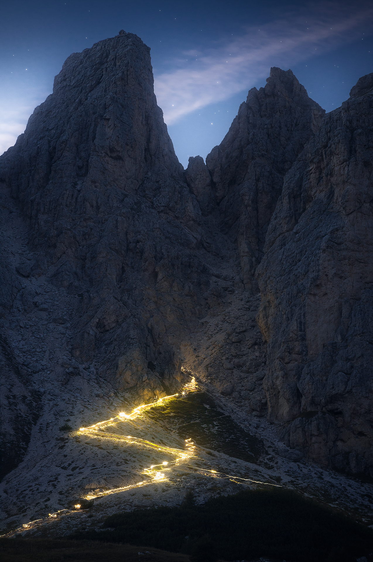 Descent From The Mountain Peak