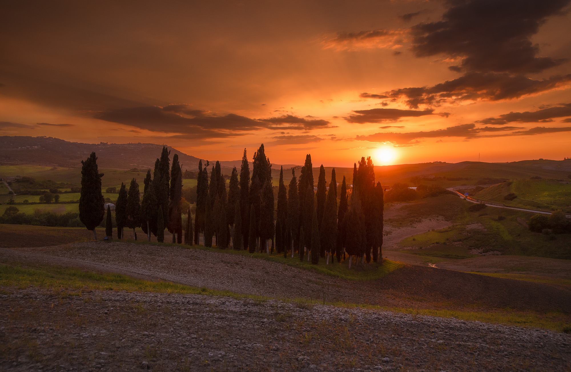 Tramonto vista Cipressi