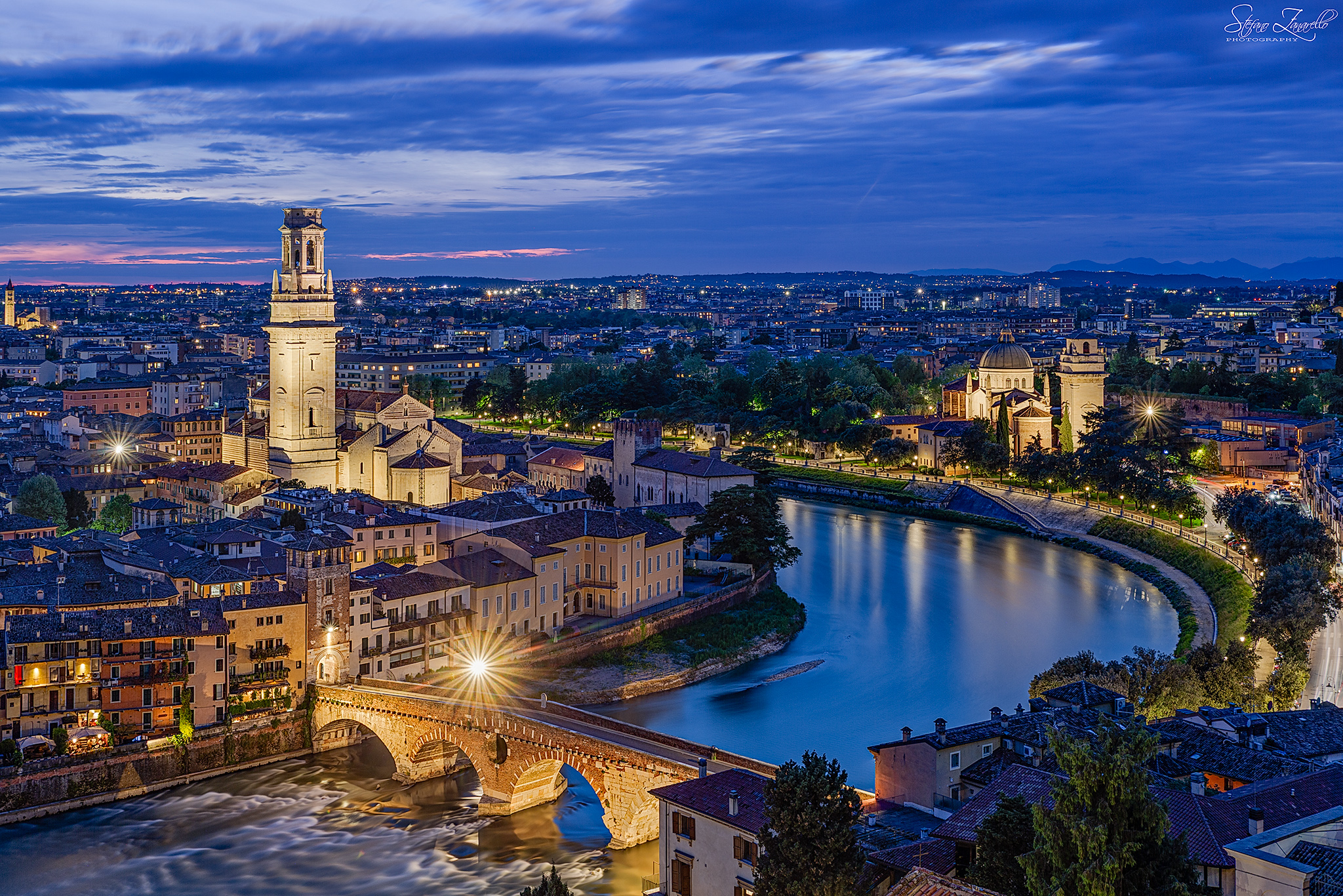 Verona's blue hour