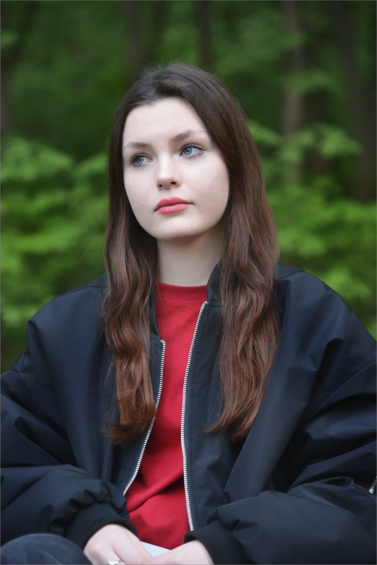 Girl with red t-shirt