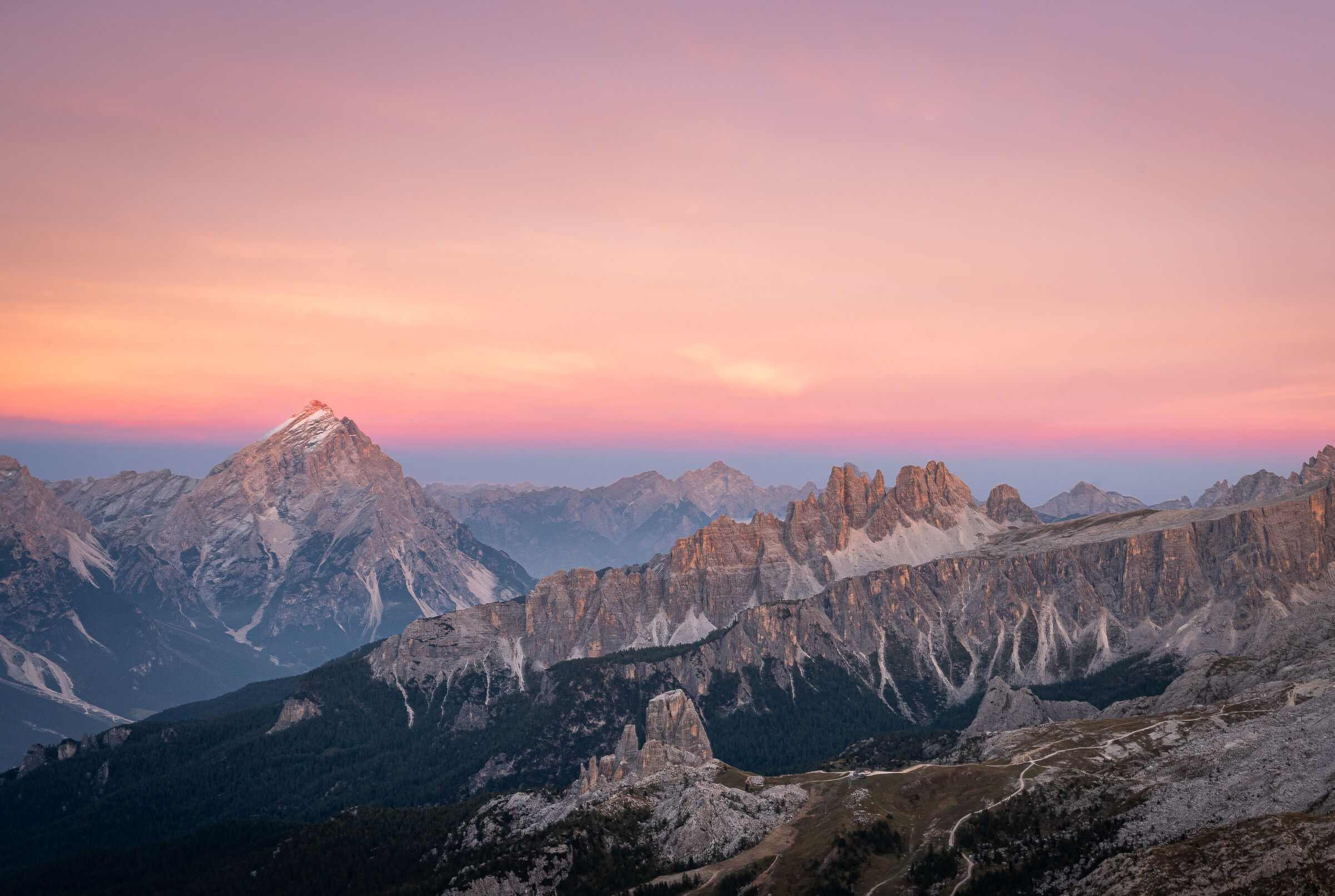 Sunset on the Cinque Torri