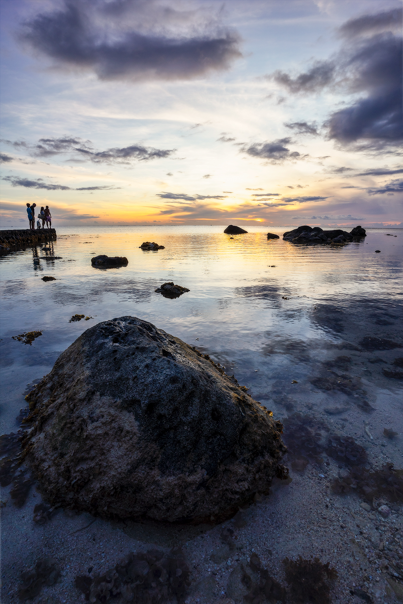 Sunset Troux at beach, Mauritius