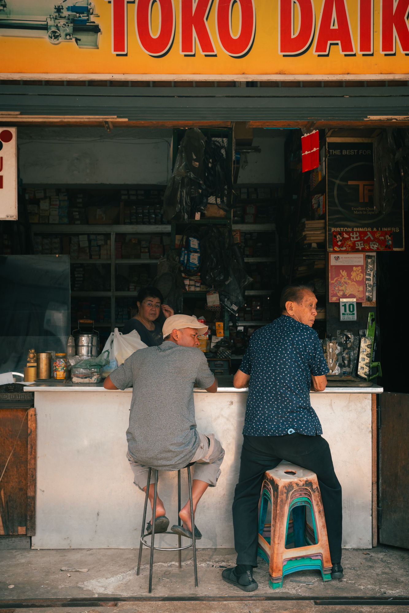 Two friends at the bar