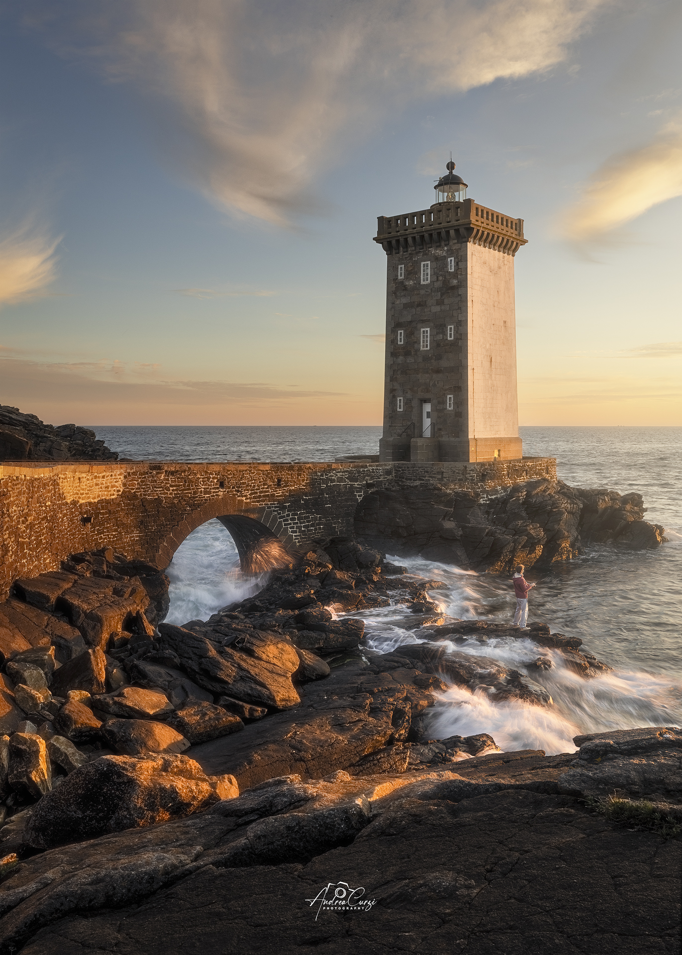 The fisherman on the Kermorvan lighthouse