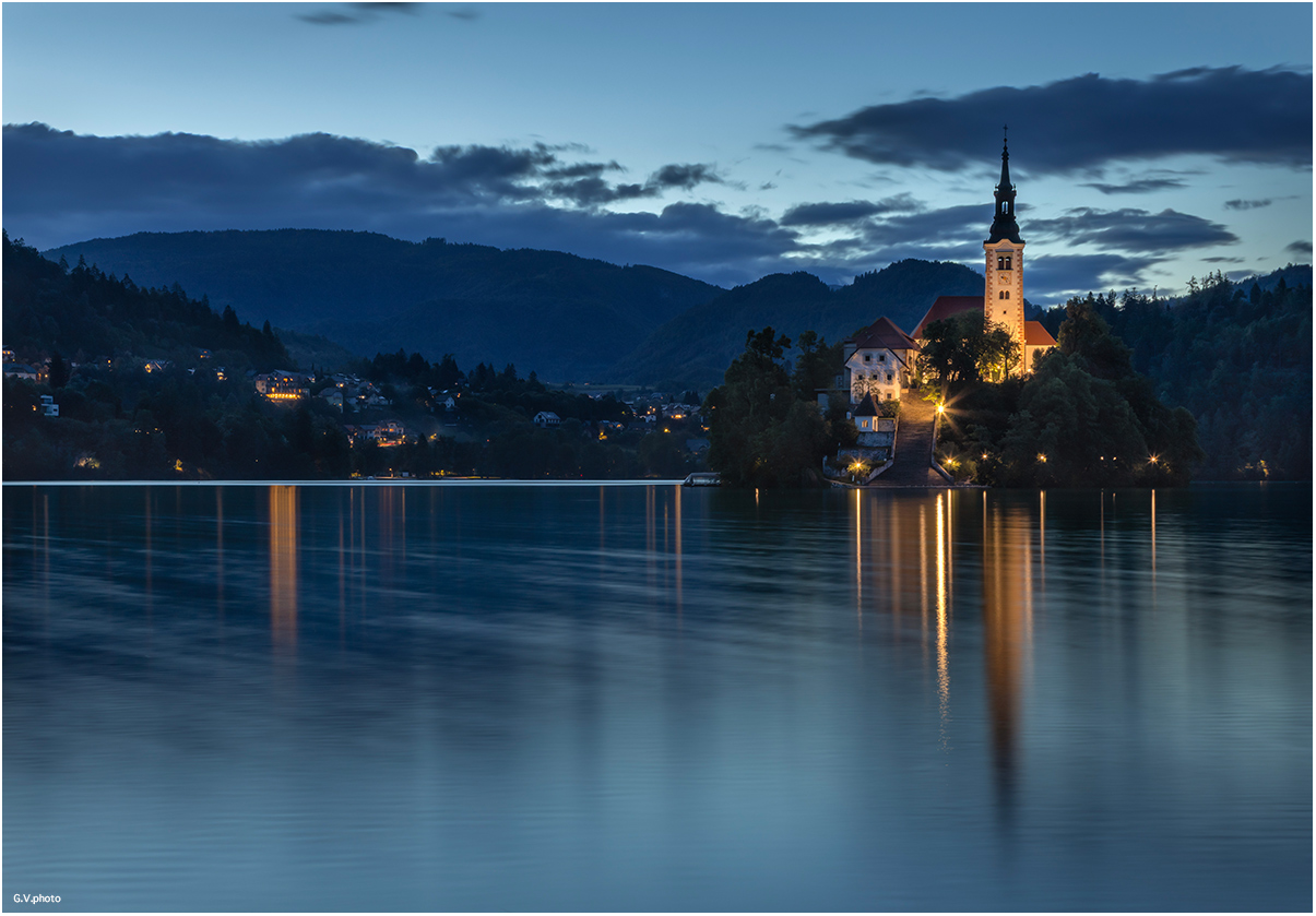 Sunset over Lake Bled