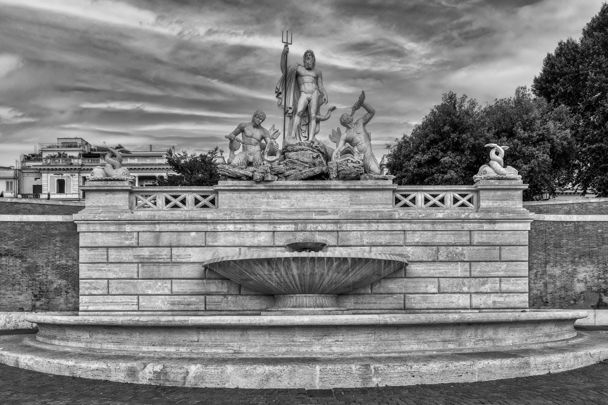 Piazza del Popolo - Fountain of Neptune (Rome)