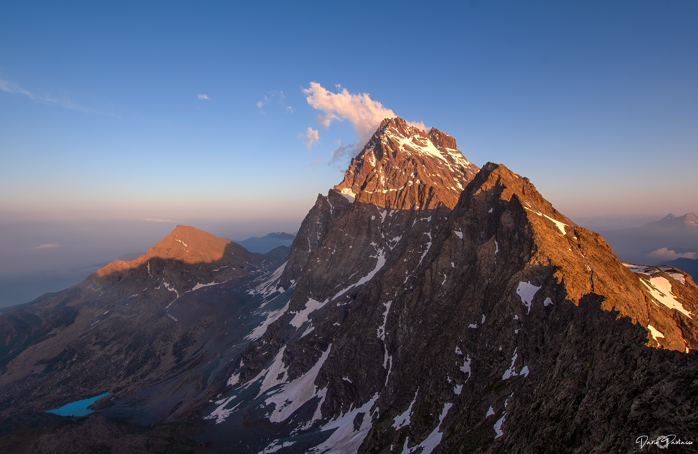 Catena del Monviso al tramonto