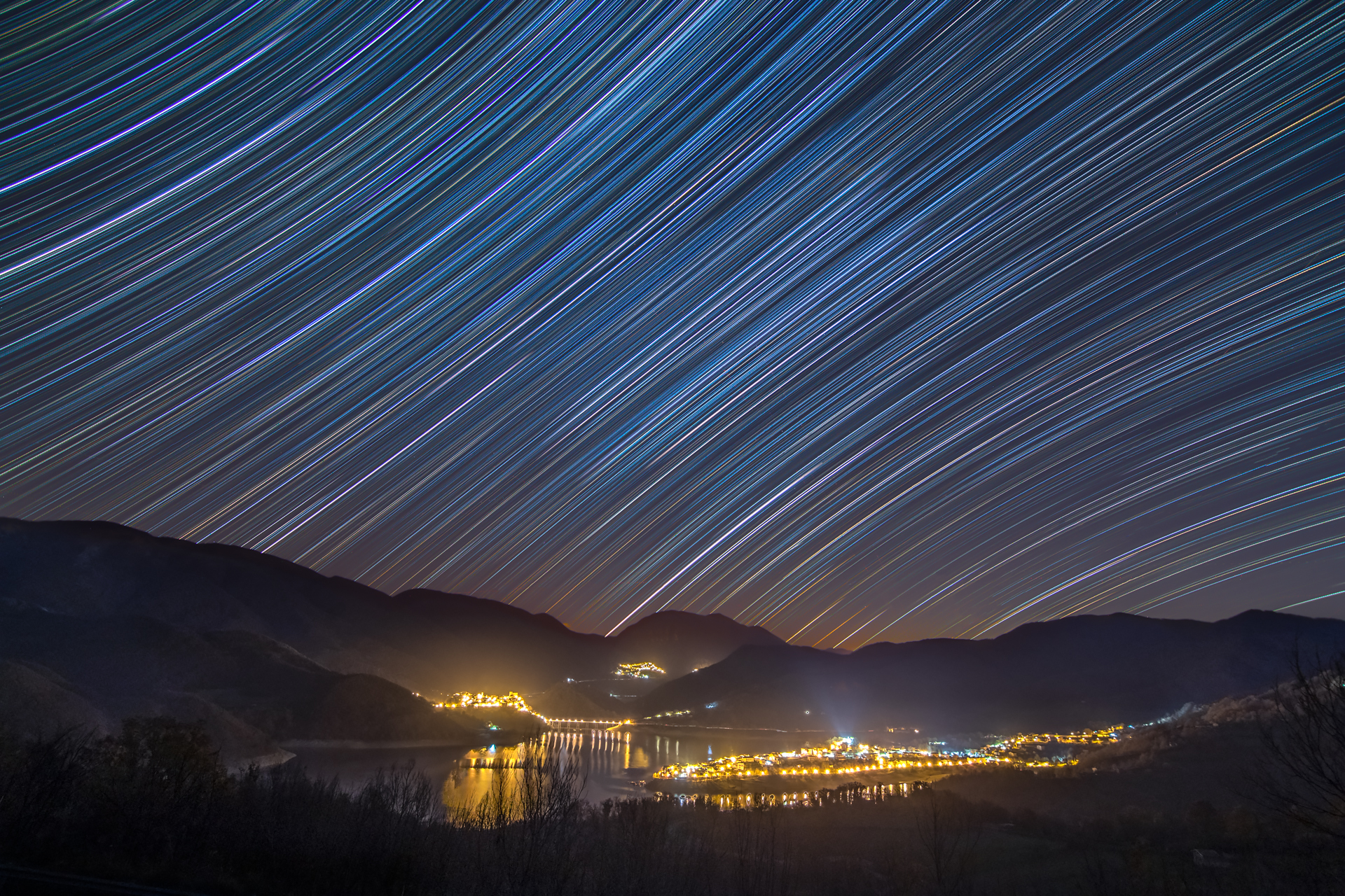 Startrails on Lake Turano