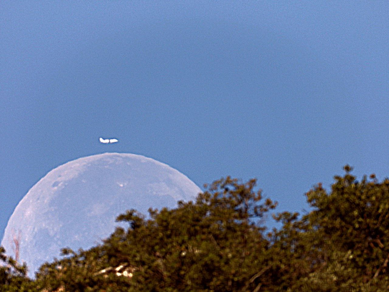 Sunset moon with surprise