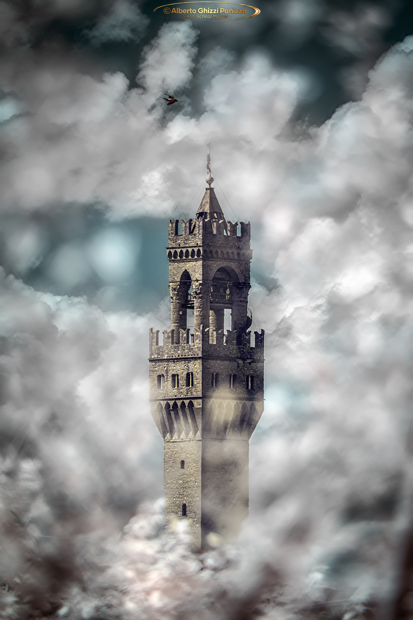 A tower in the clouds