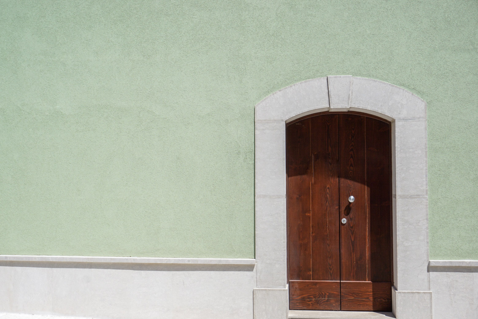 Door on colored background