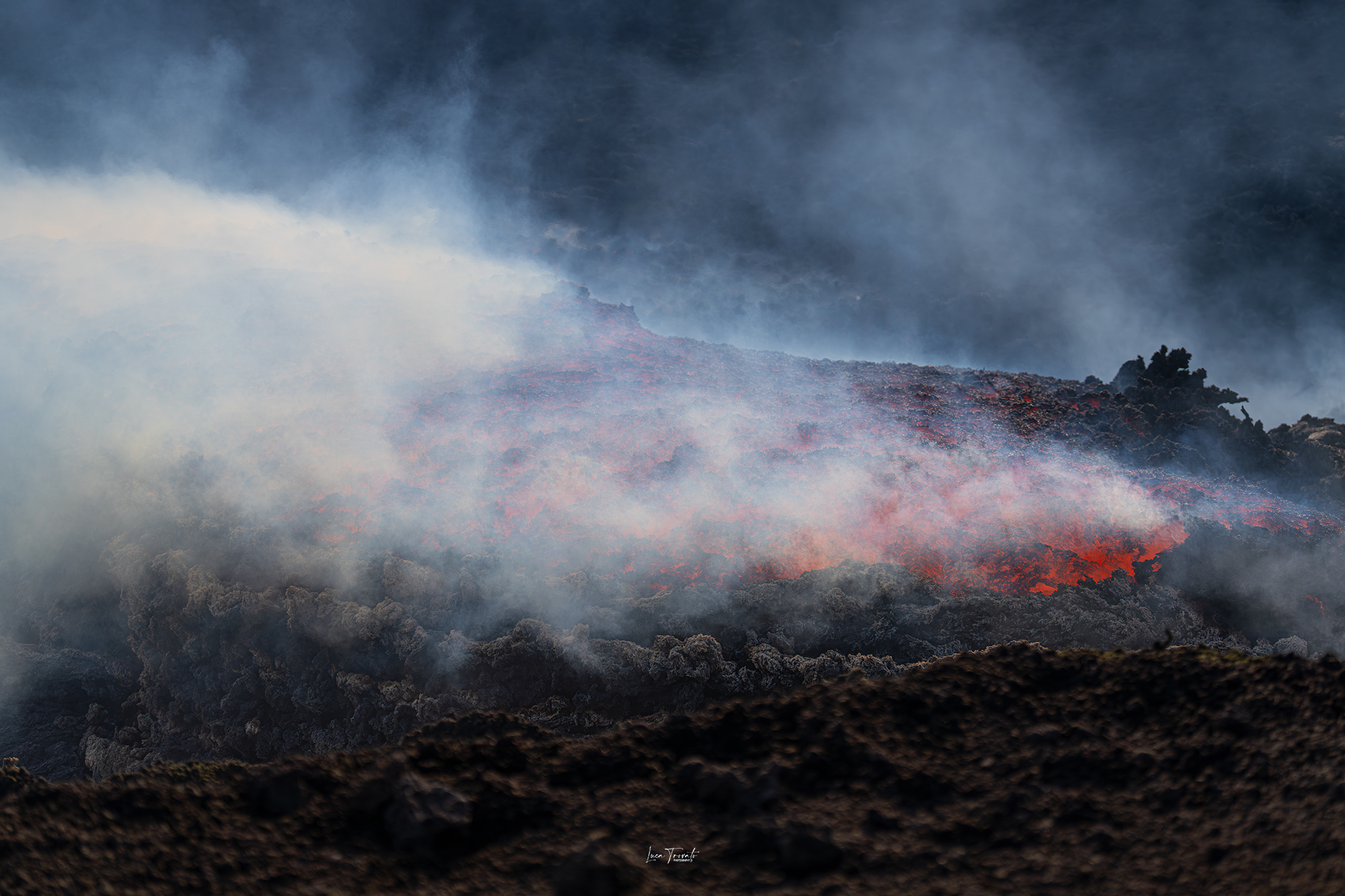 Etna. 20 agosto 2025. Bocca effusiva 2.990 metri