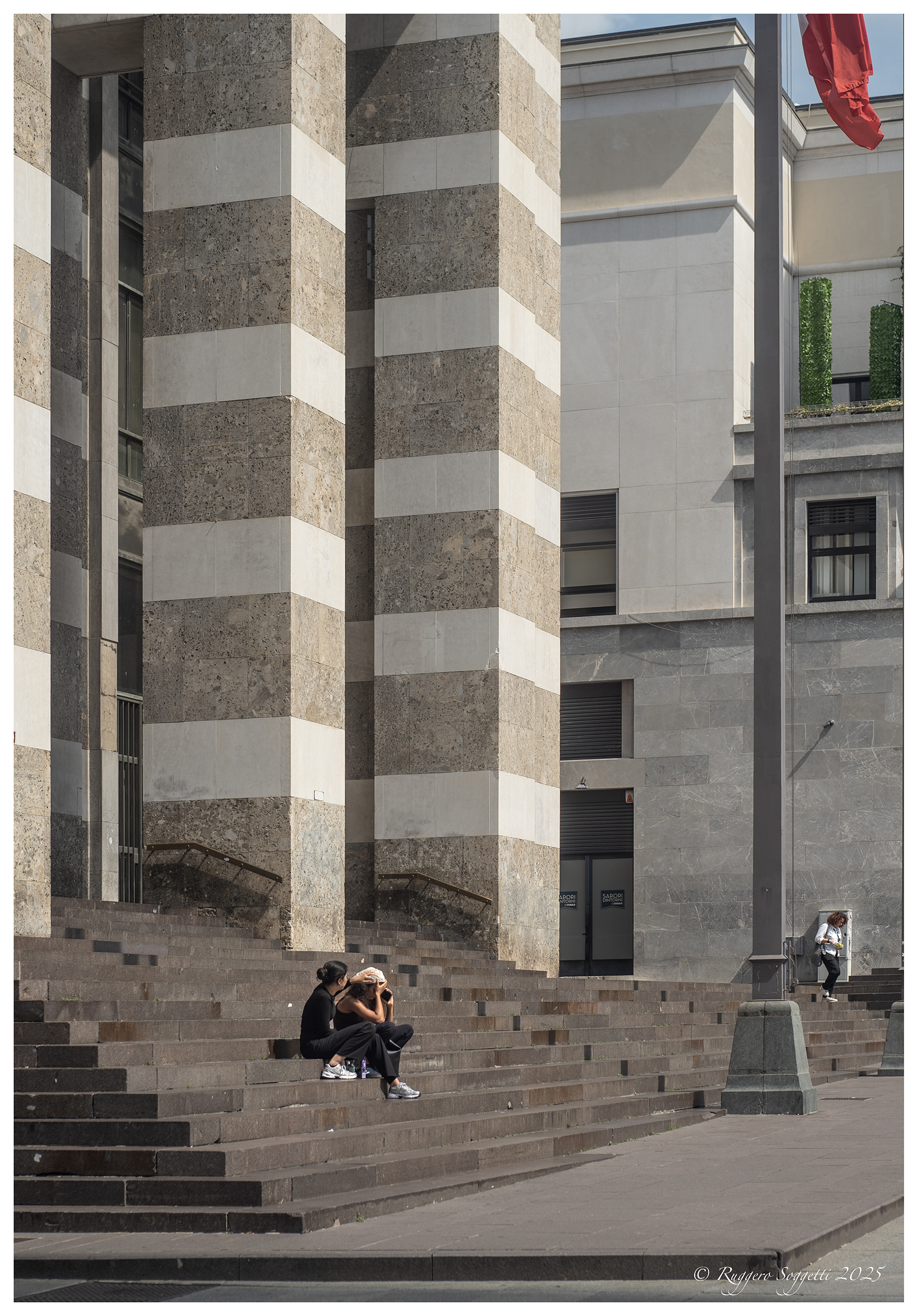 On the steps