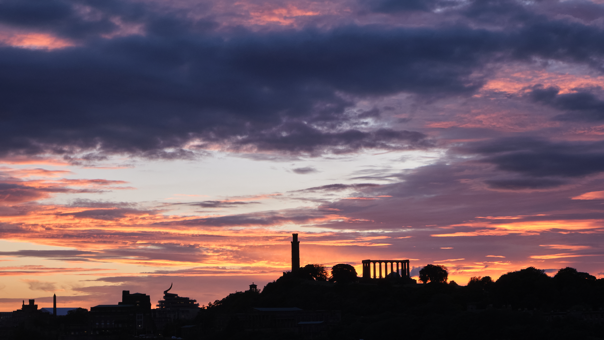 Firey Sunset in Edinburgh