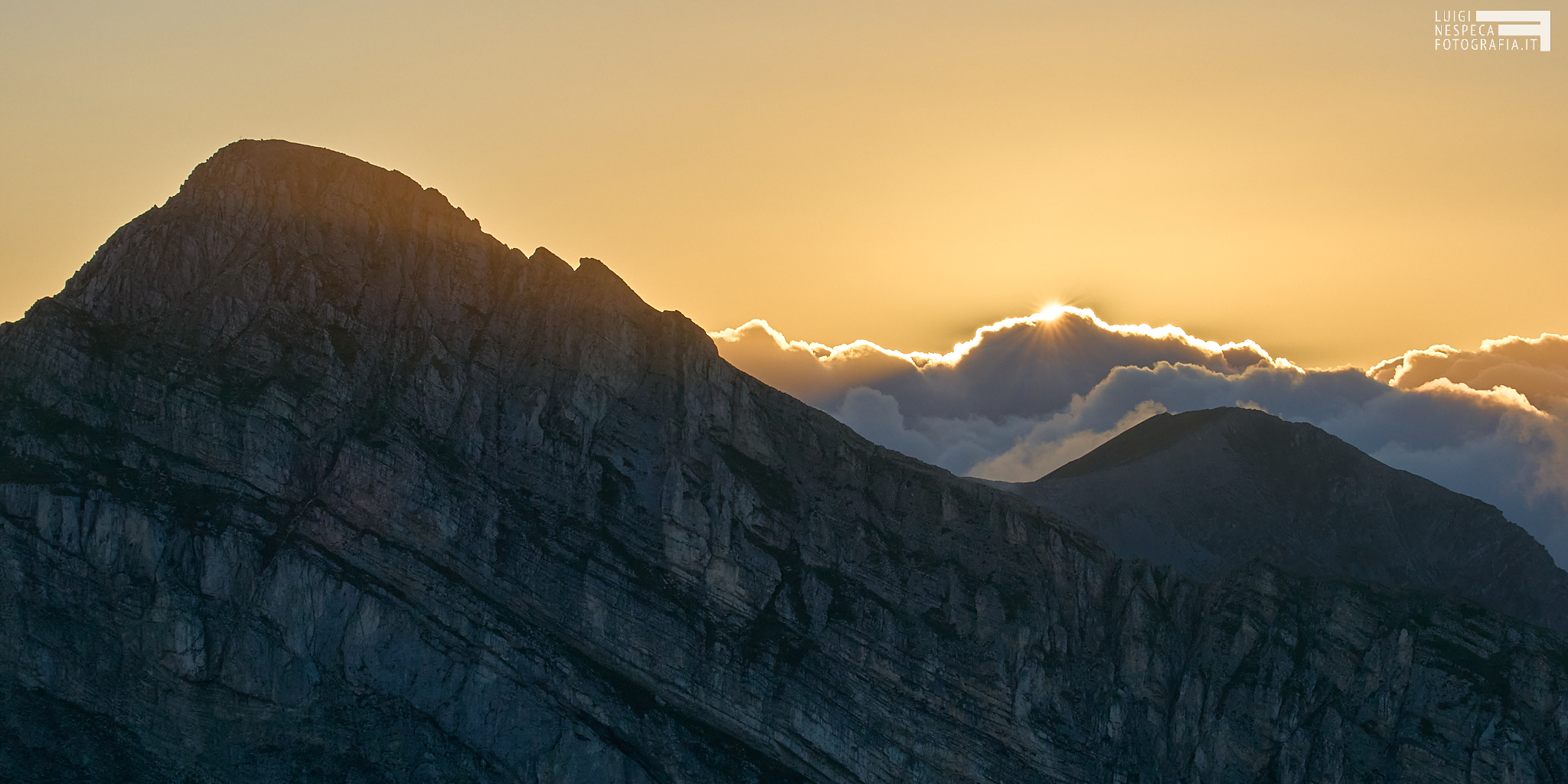 Gran Sasso: sunset on Pizzo Cefalone