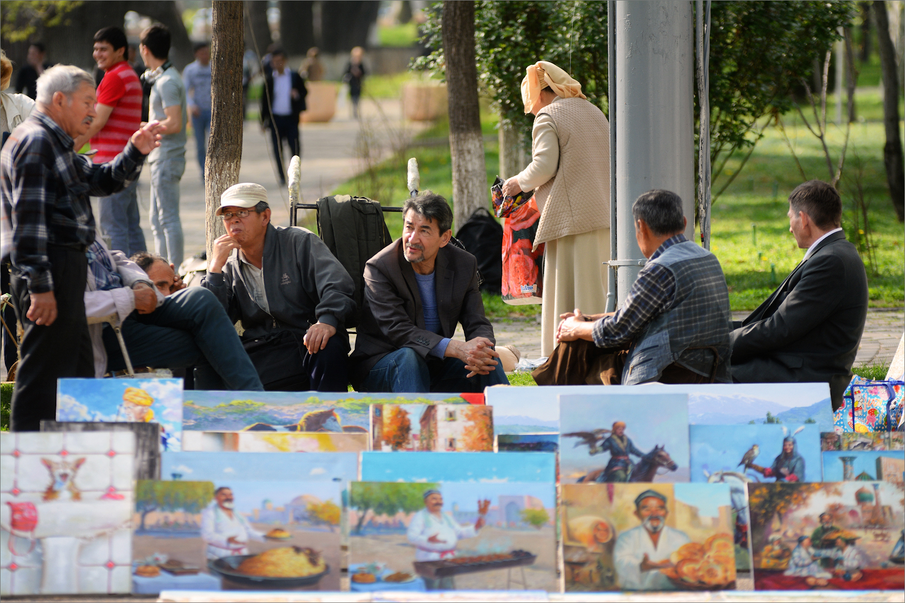 Pittori di strada in centro di Tashkent