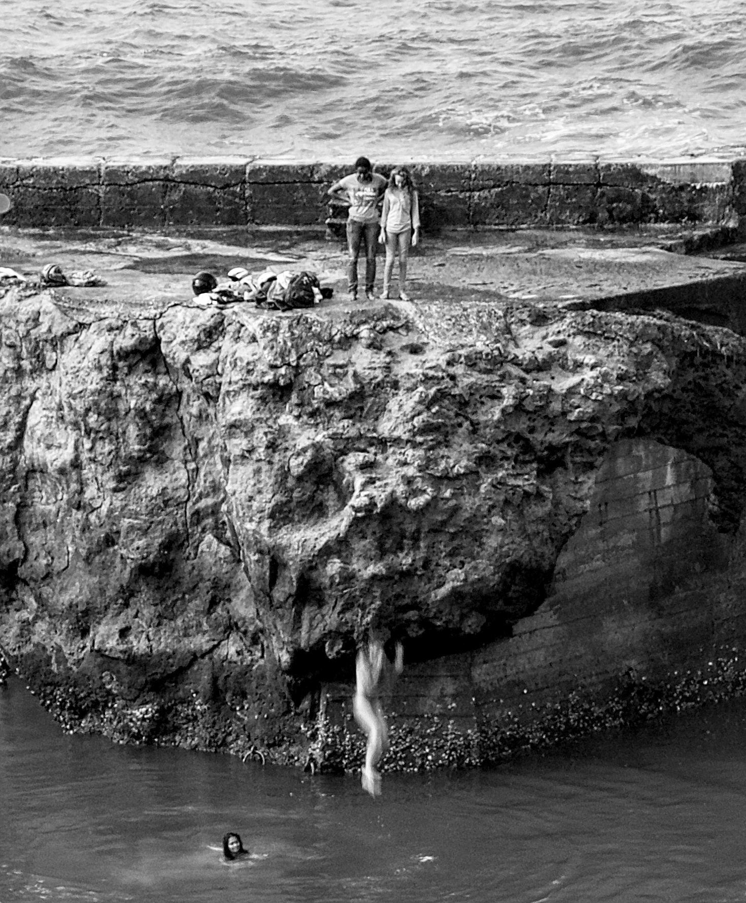 A dip where the water is bluer