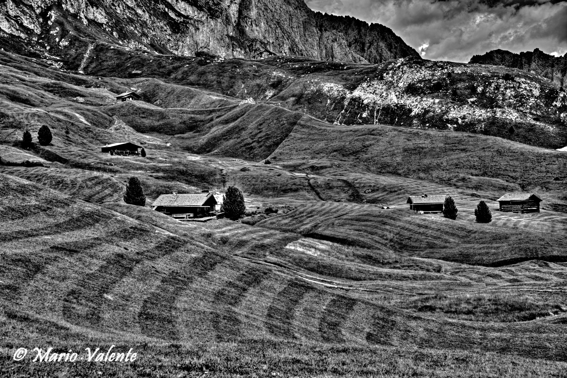 Val Gardena alpeggi sull'altopiano Seceda