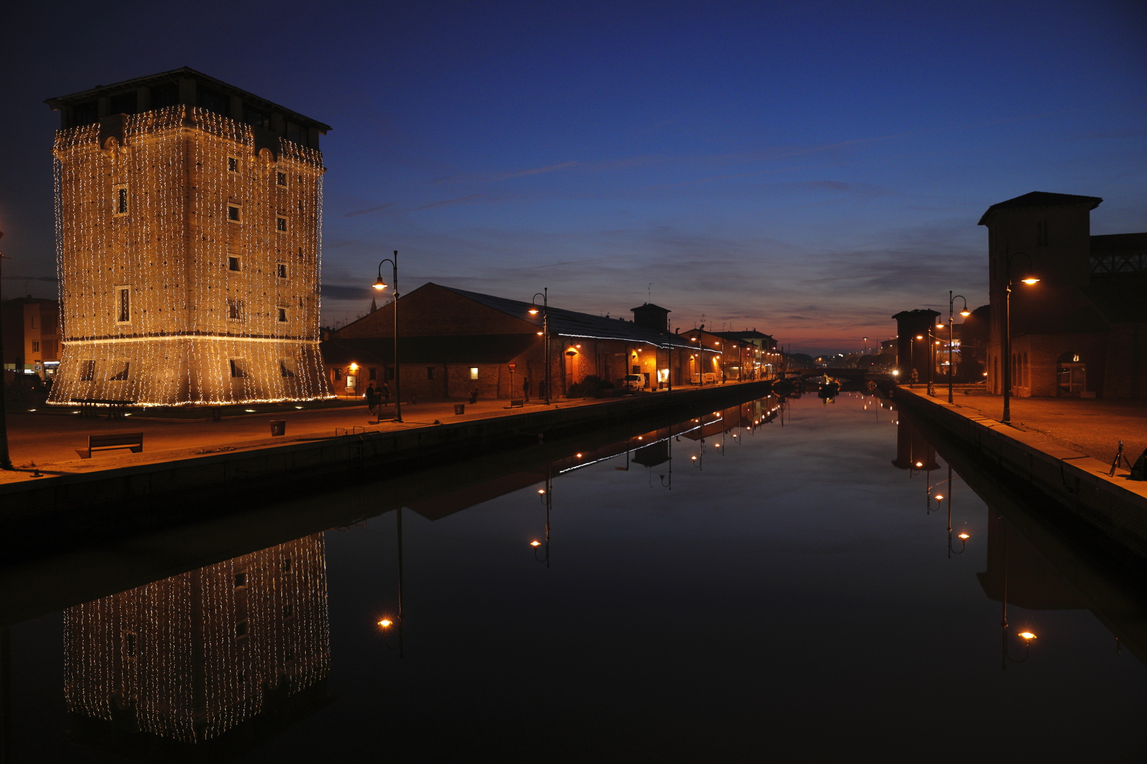 Cervia, tower of San Michele and port - canal