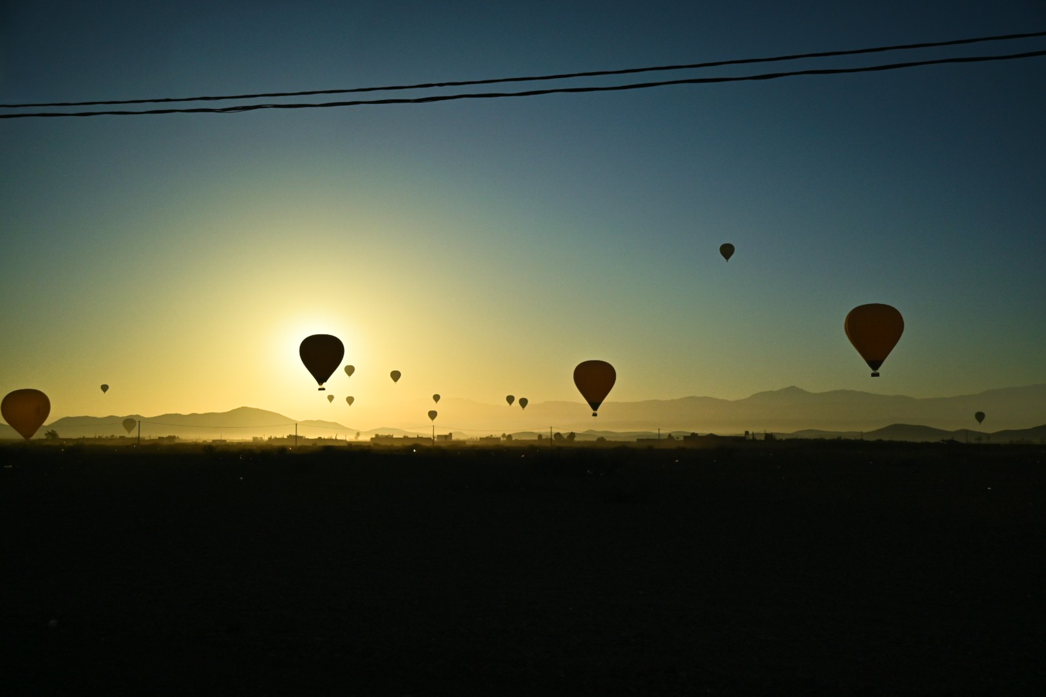 Hot air balloon at dusk