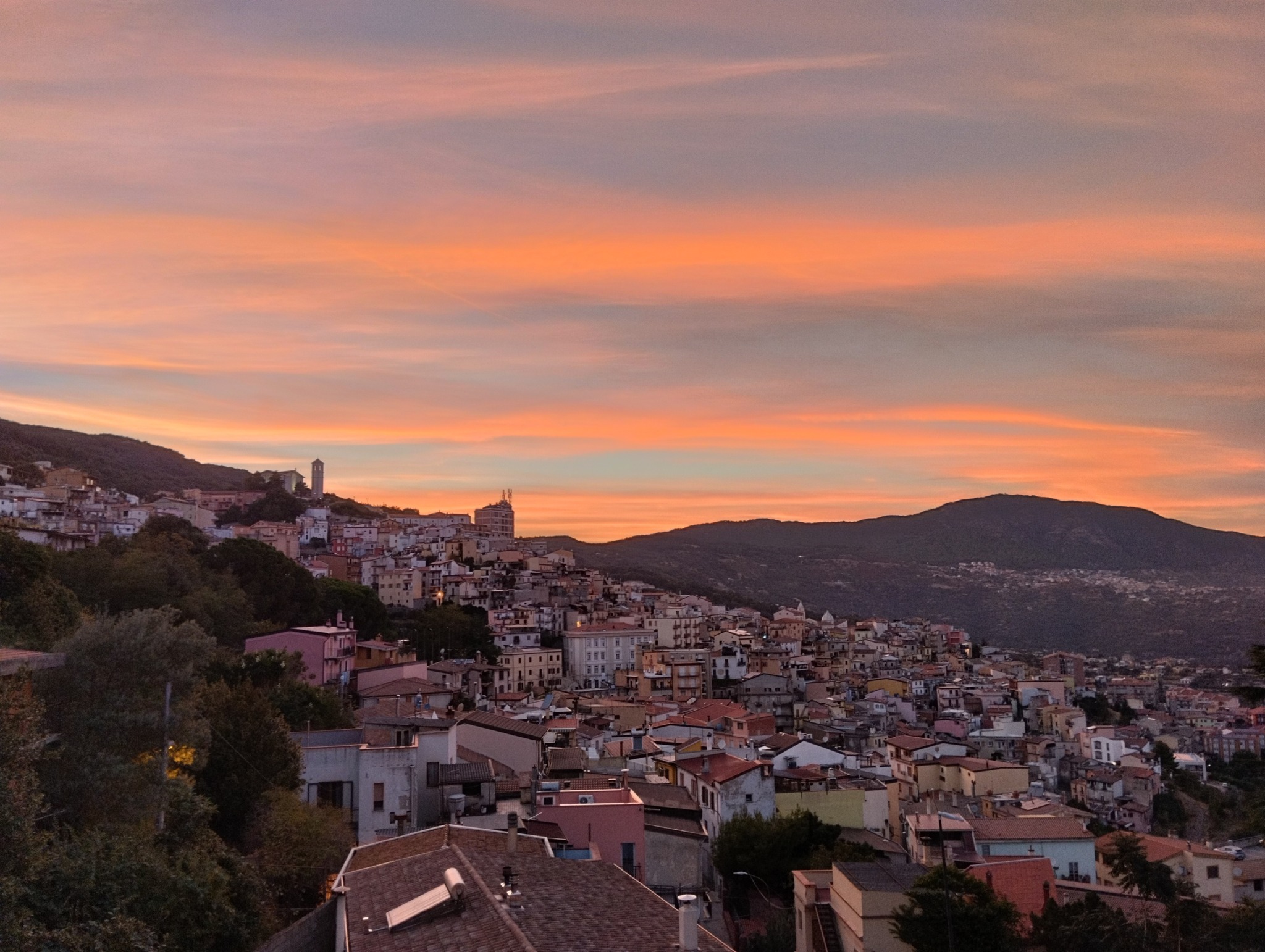 Lanusei at sunset. Sardinia