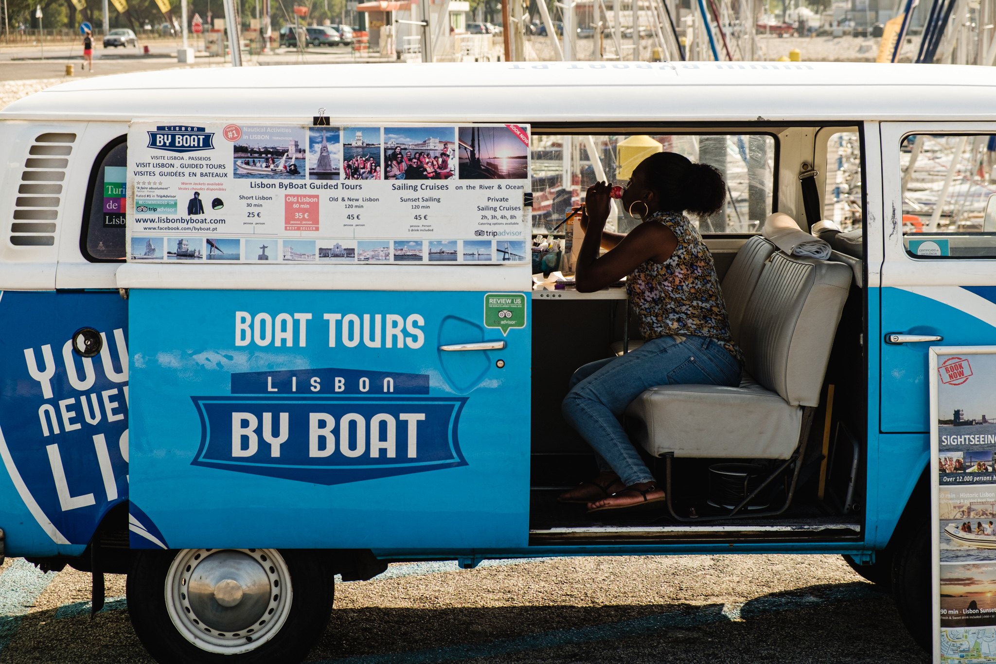By boat