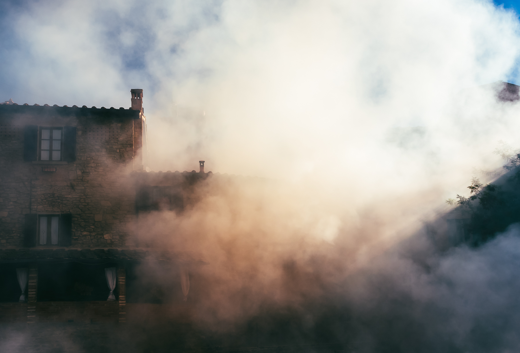 A village on fire... Check