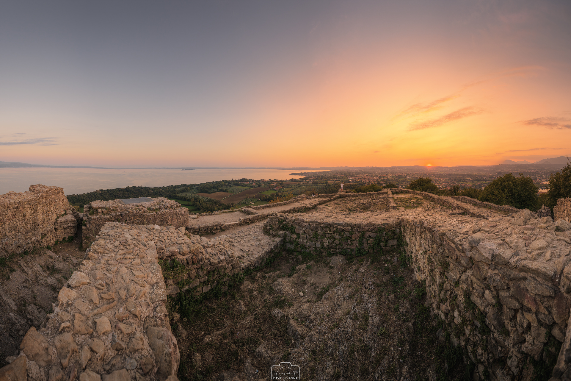 Panoramic view of the sunset from the Rocca di Manerba