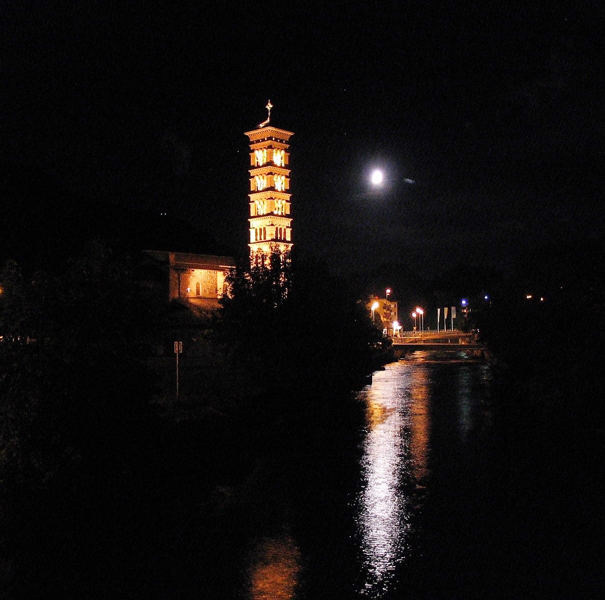 Night bell tower
