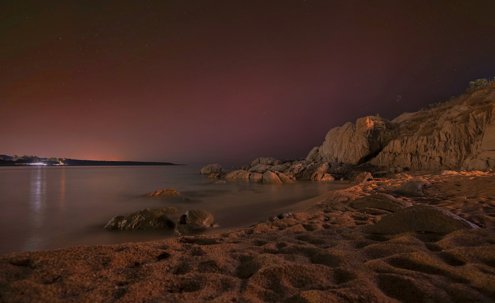 Seascape with geomagnetic storm