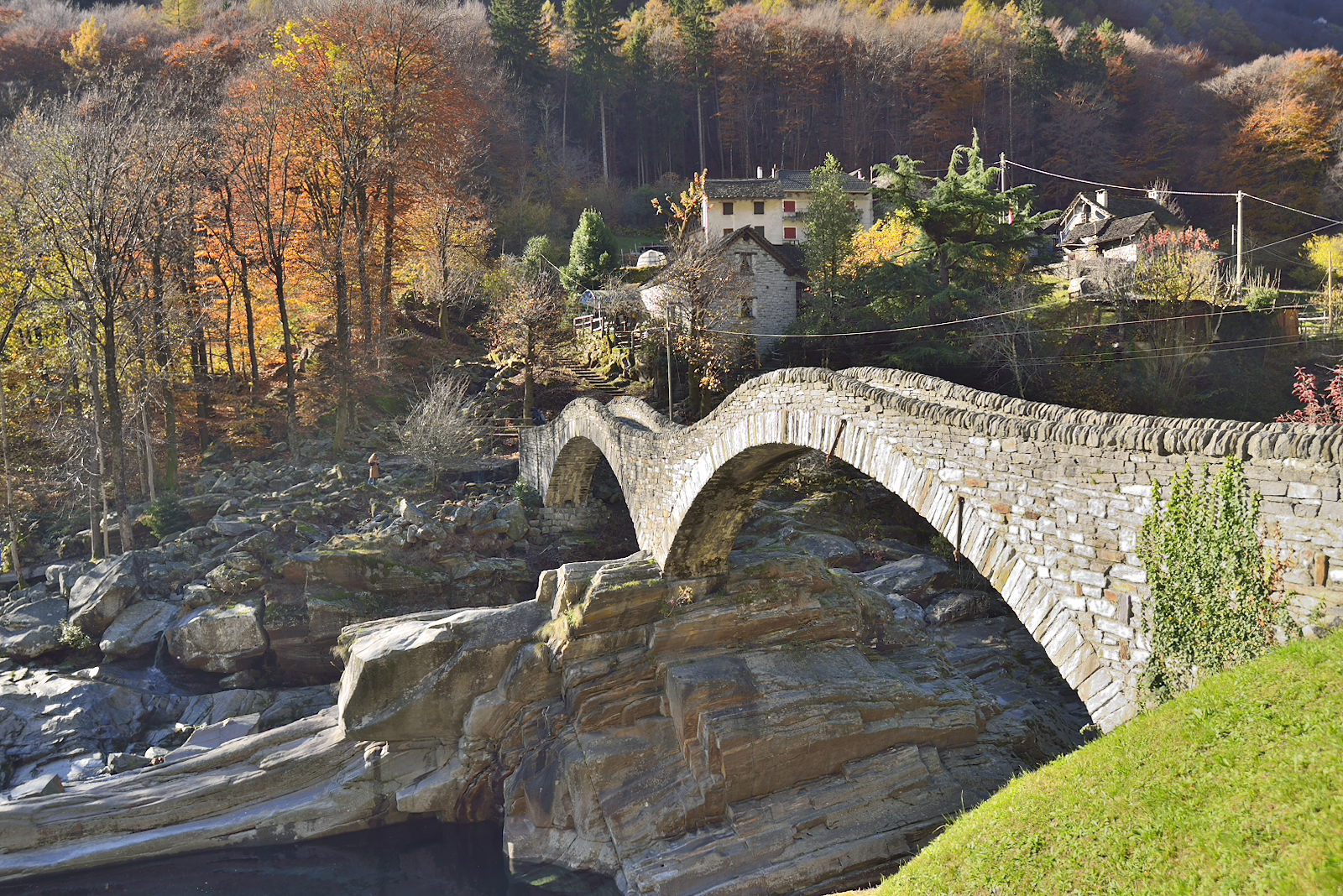 Roman Bridge in Lavertezzo (Switzerland)