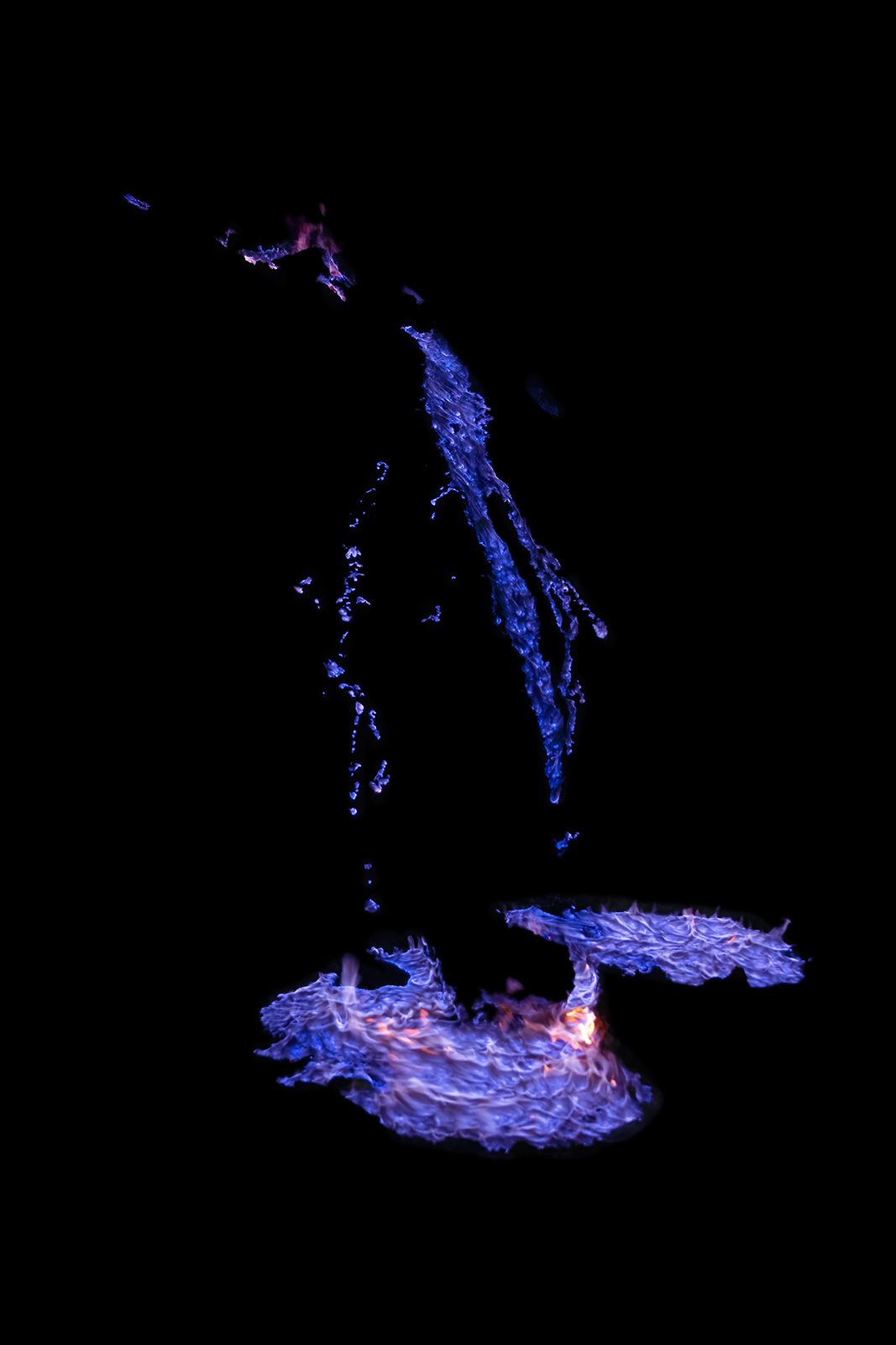 Blue Lava at Ijen Volcano