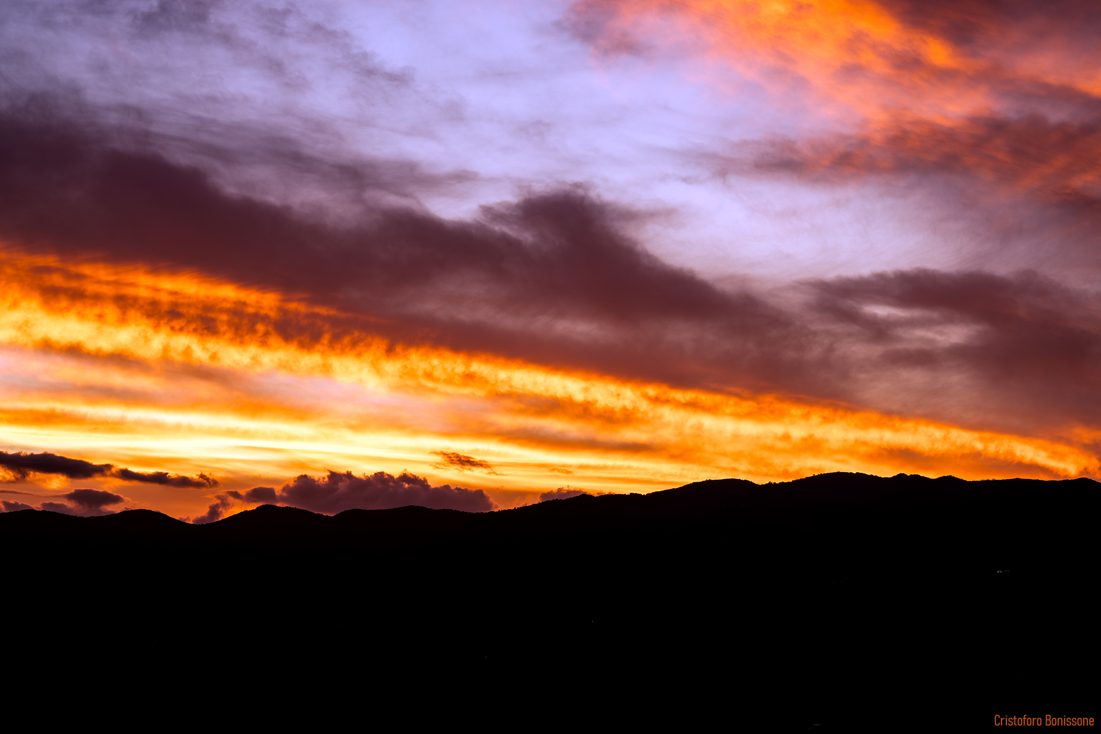 Tramonto a Rieti Italia