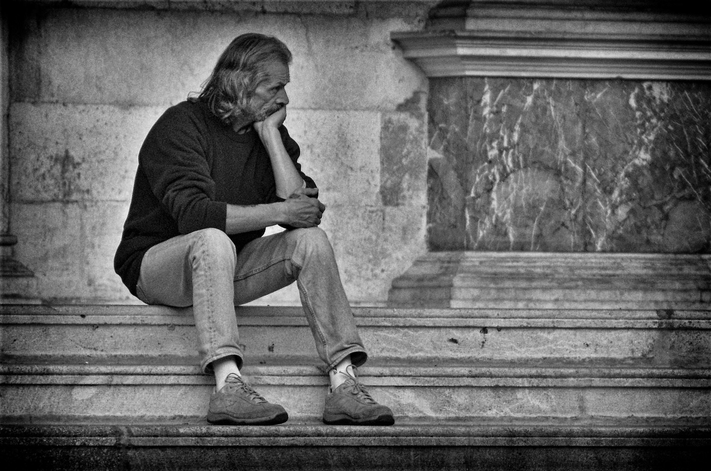 Alone and thoughtful...