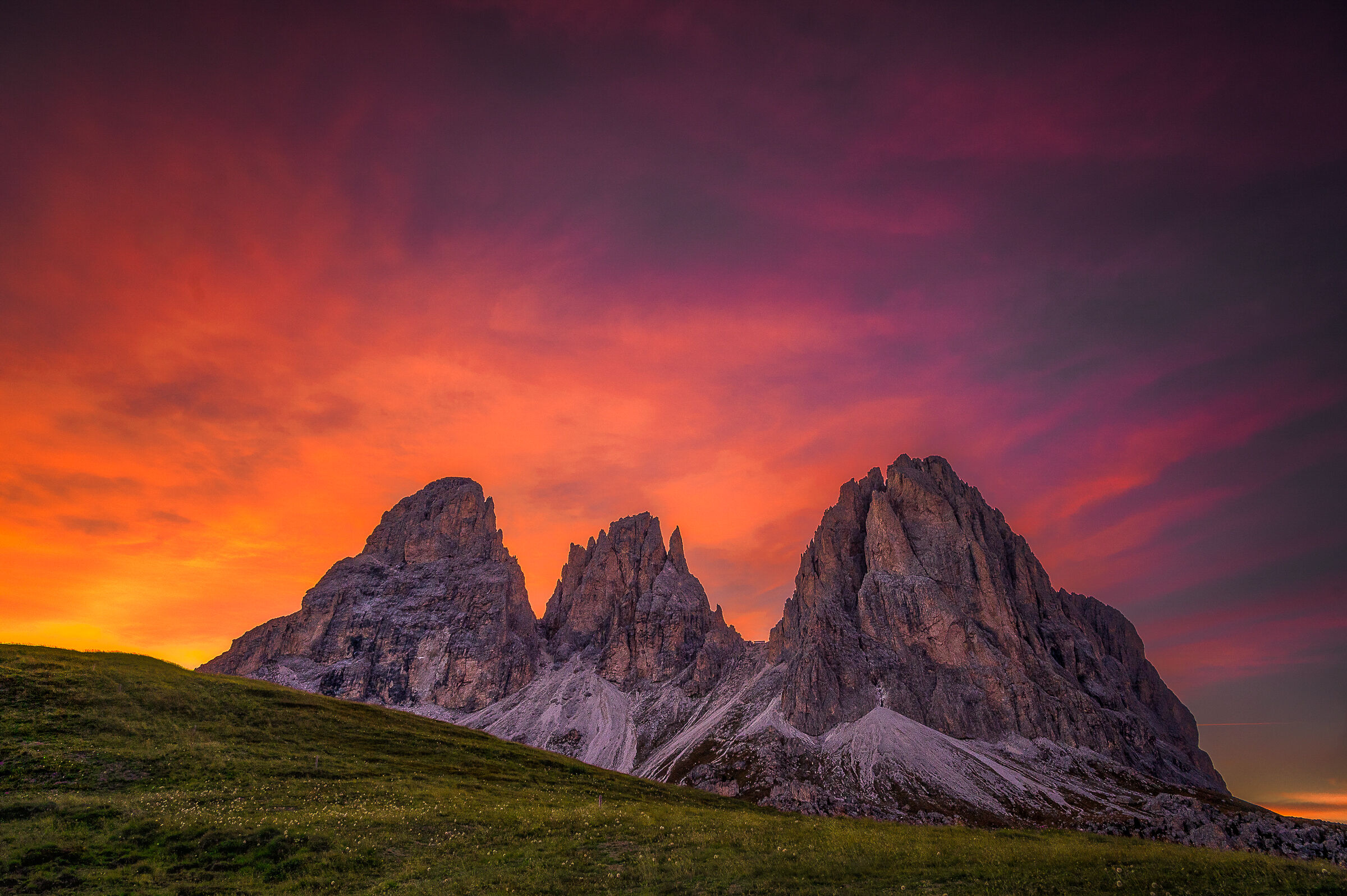 Tramonto a Passo Gardena