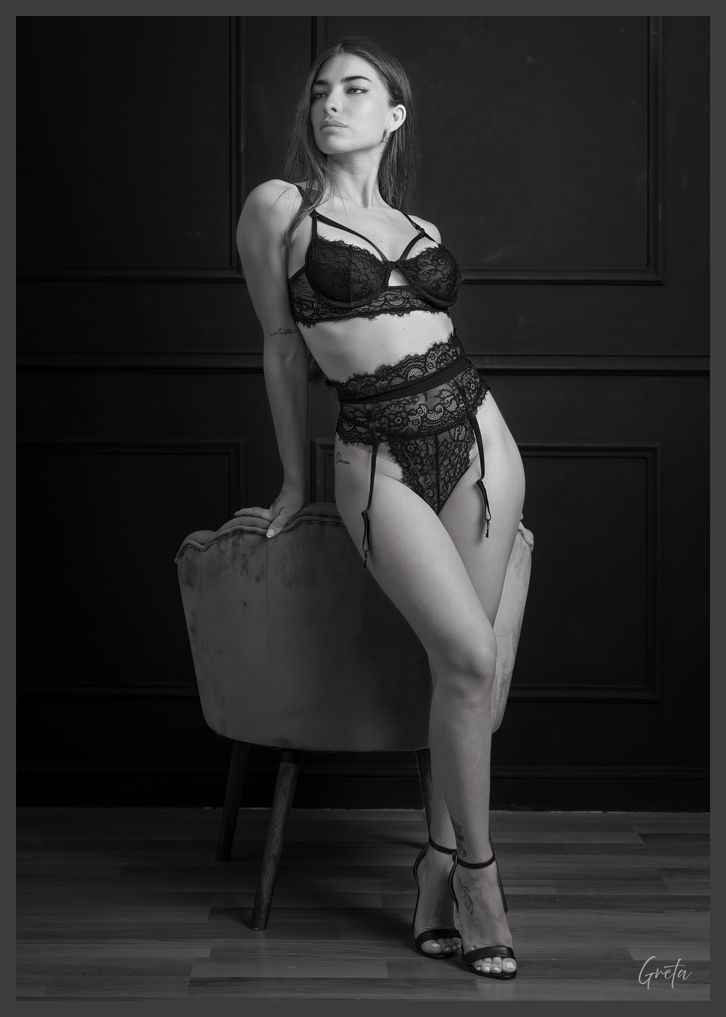 Greta's refined beauty.