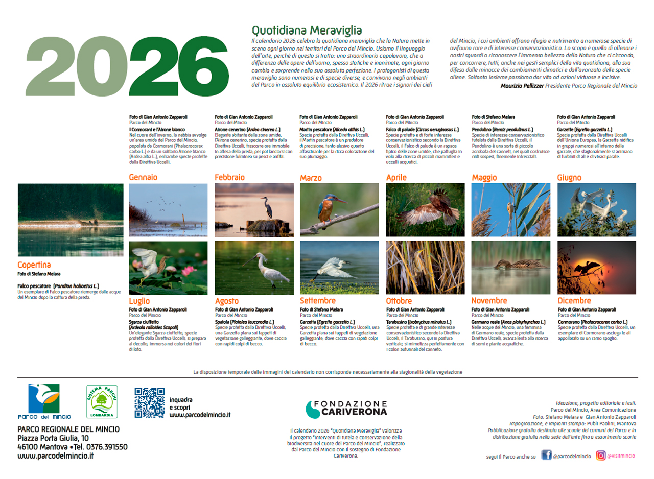Quotidiana meraviglia-Calendario 2026 Parco del Mincio