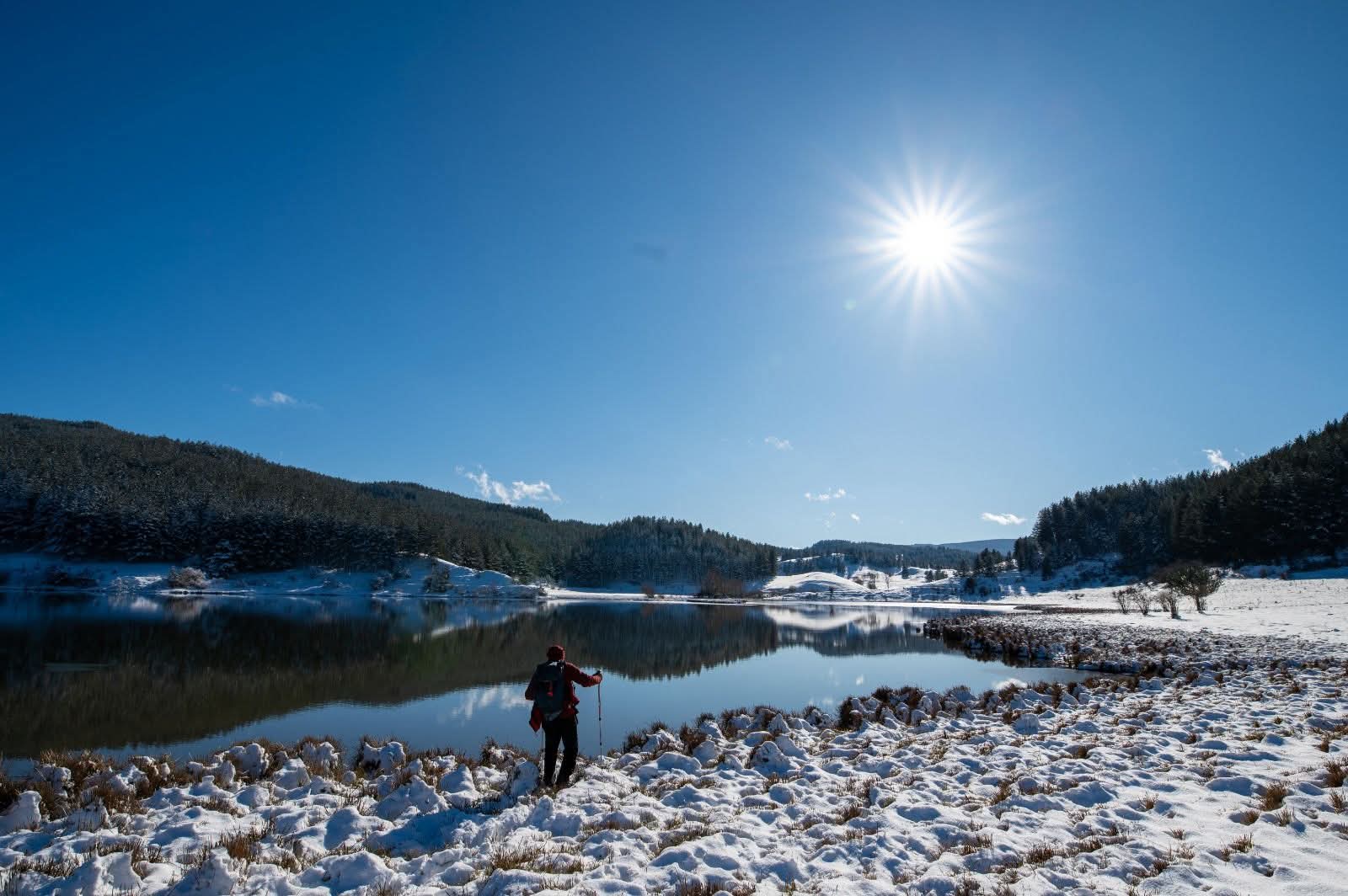 Snowy lake