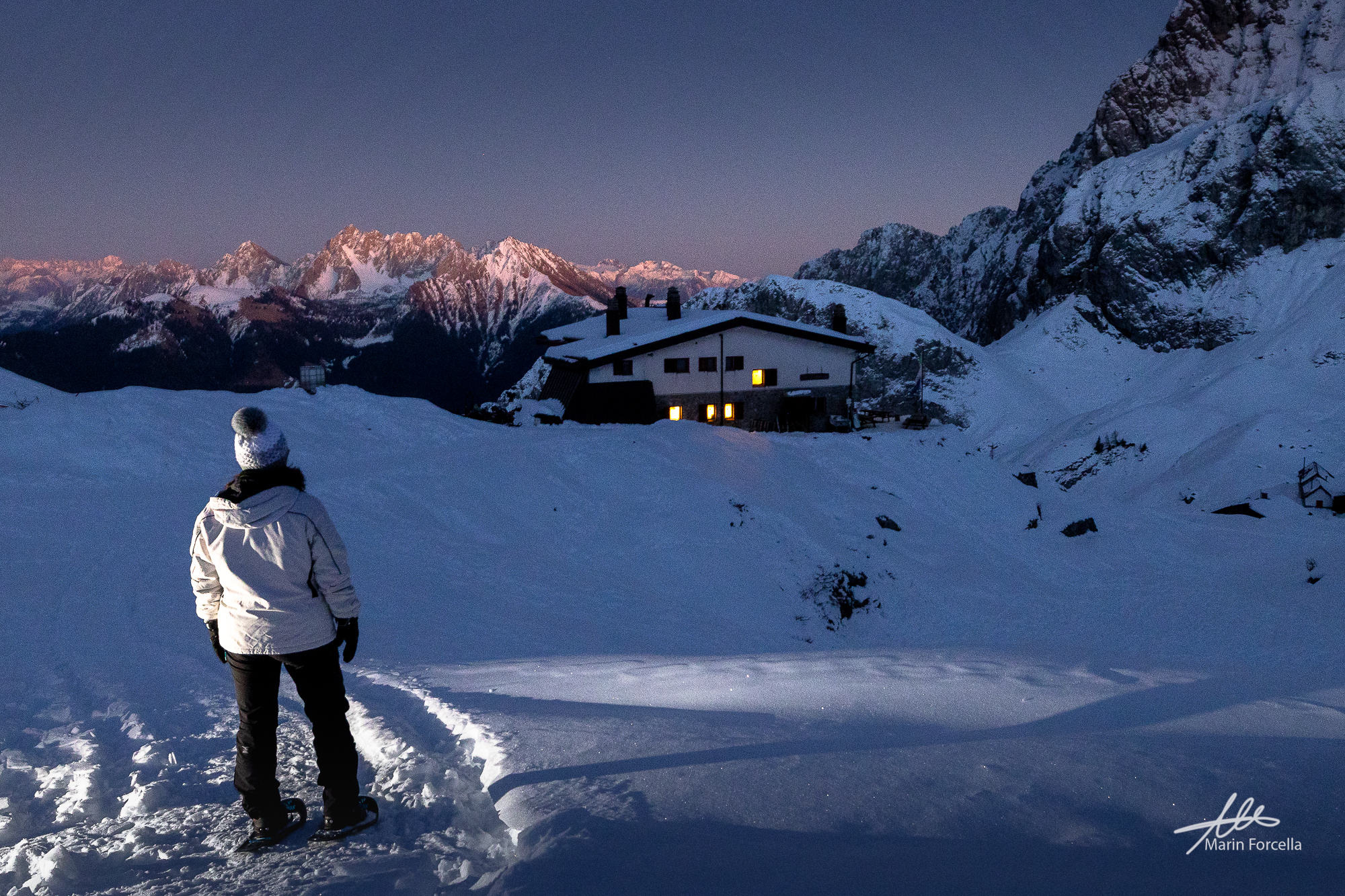 Towards the refuge at sunset