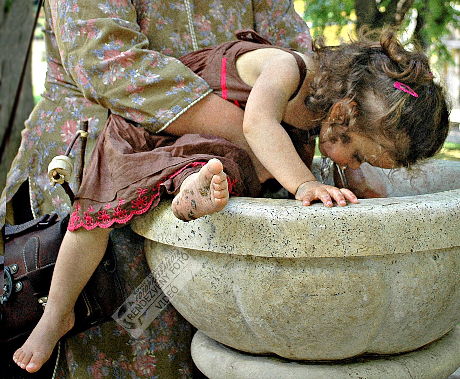 a thirsty little girl