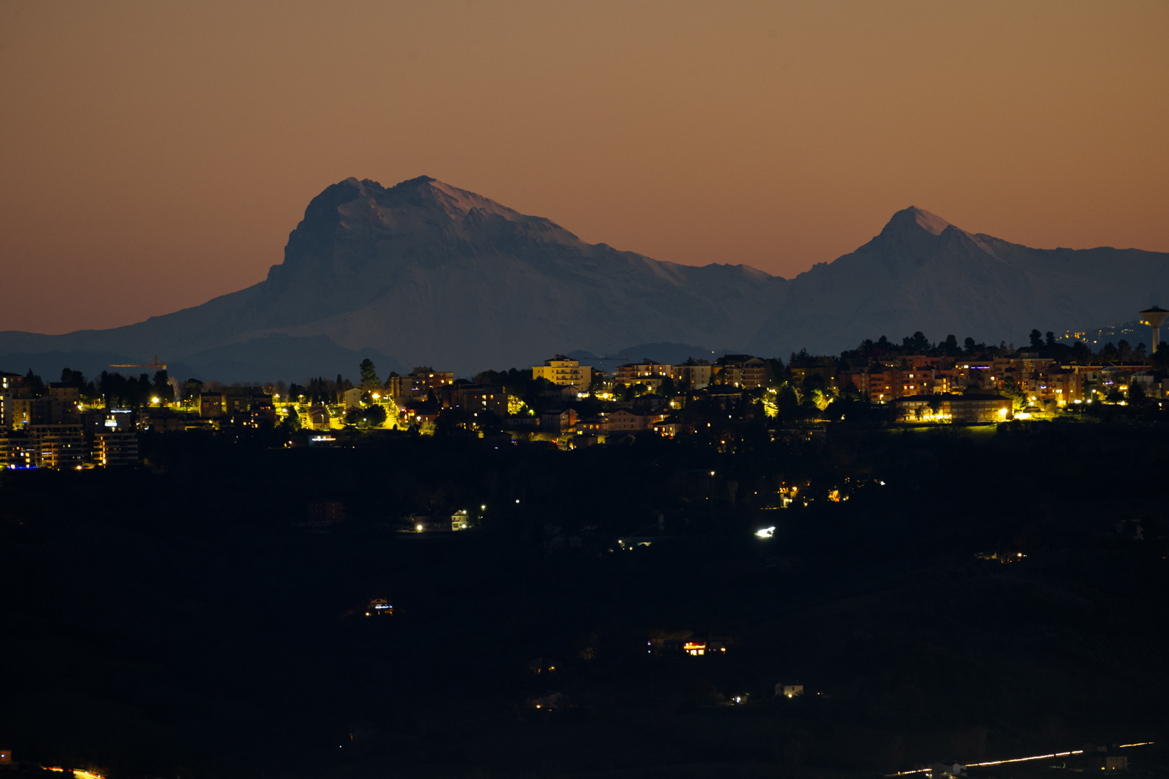 Sunset Macerata and Gran Sasso