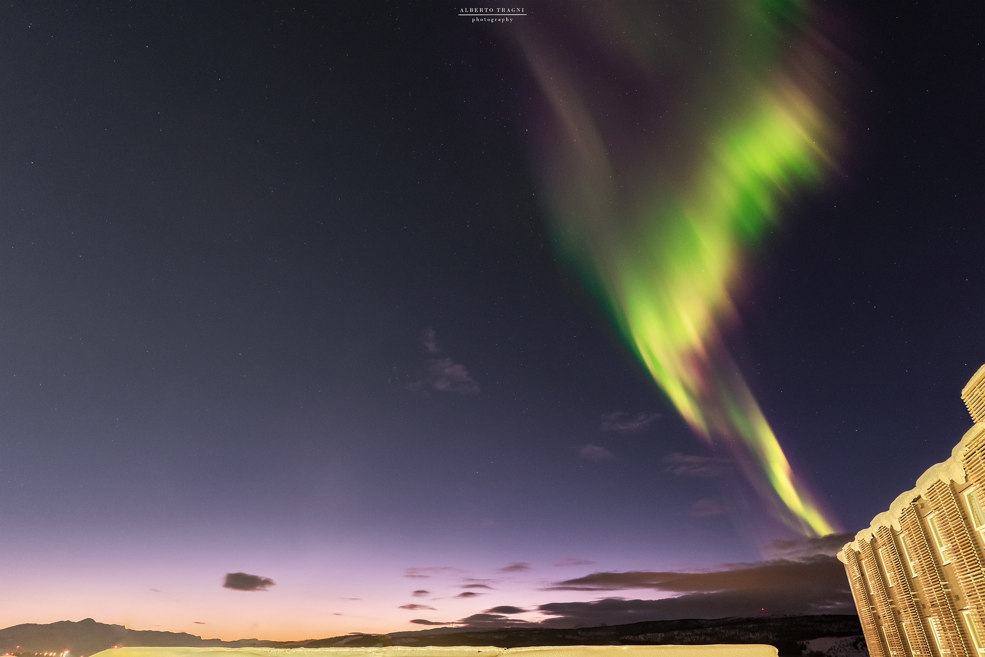 Northern Lights at sunset