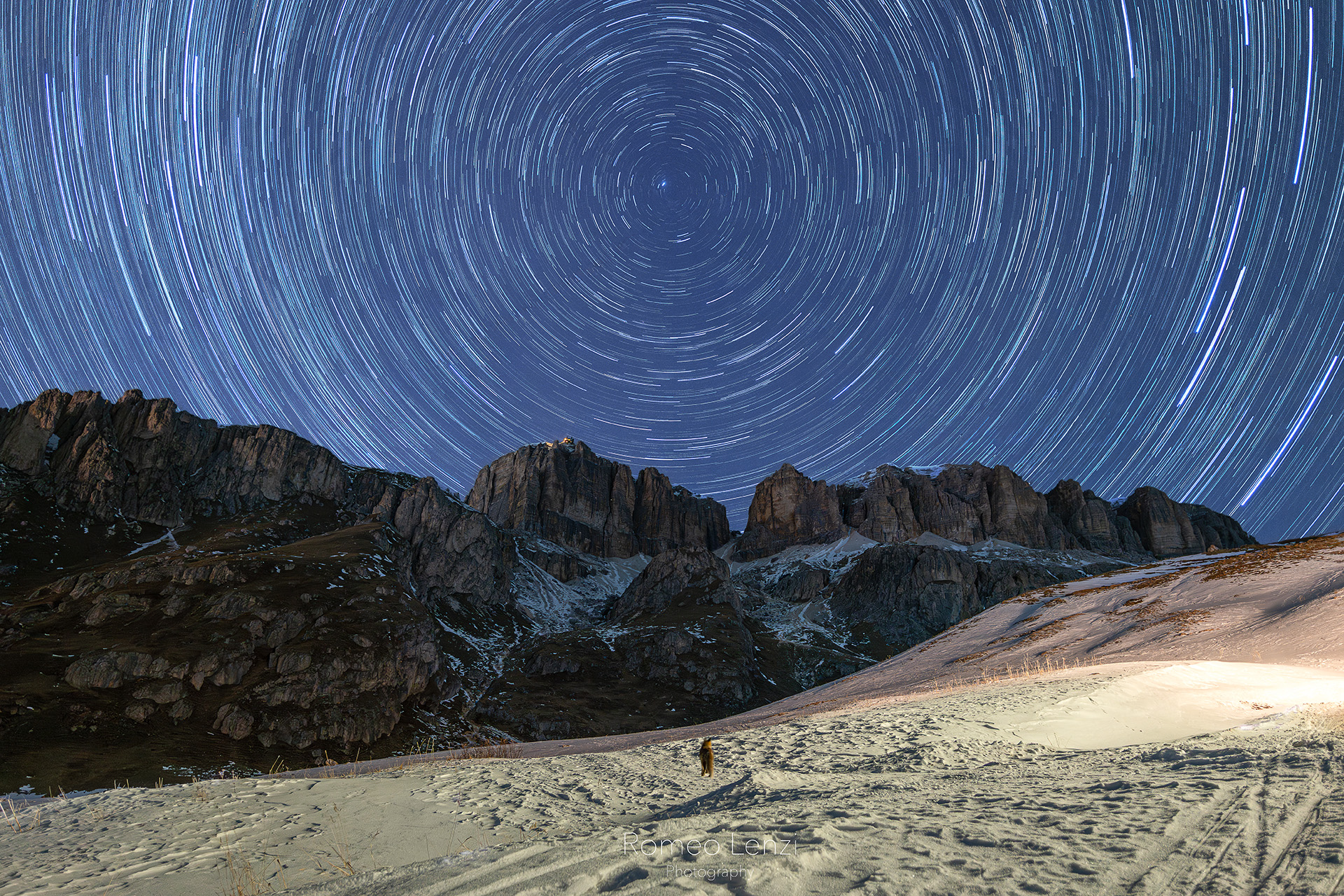 Star Trail at the Pordoi Pass