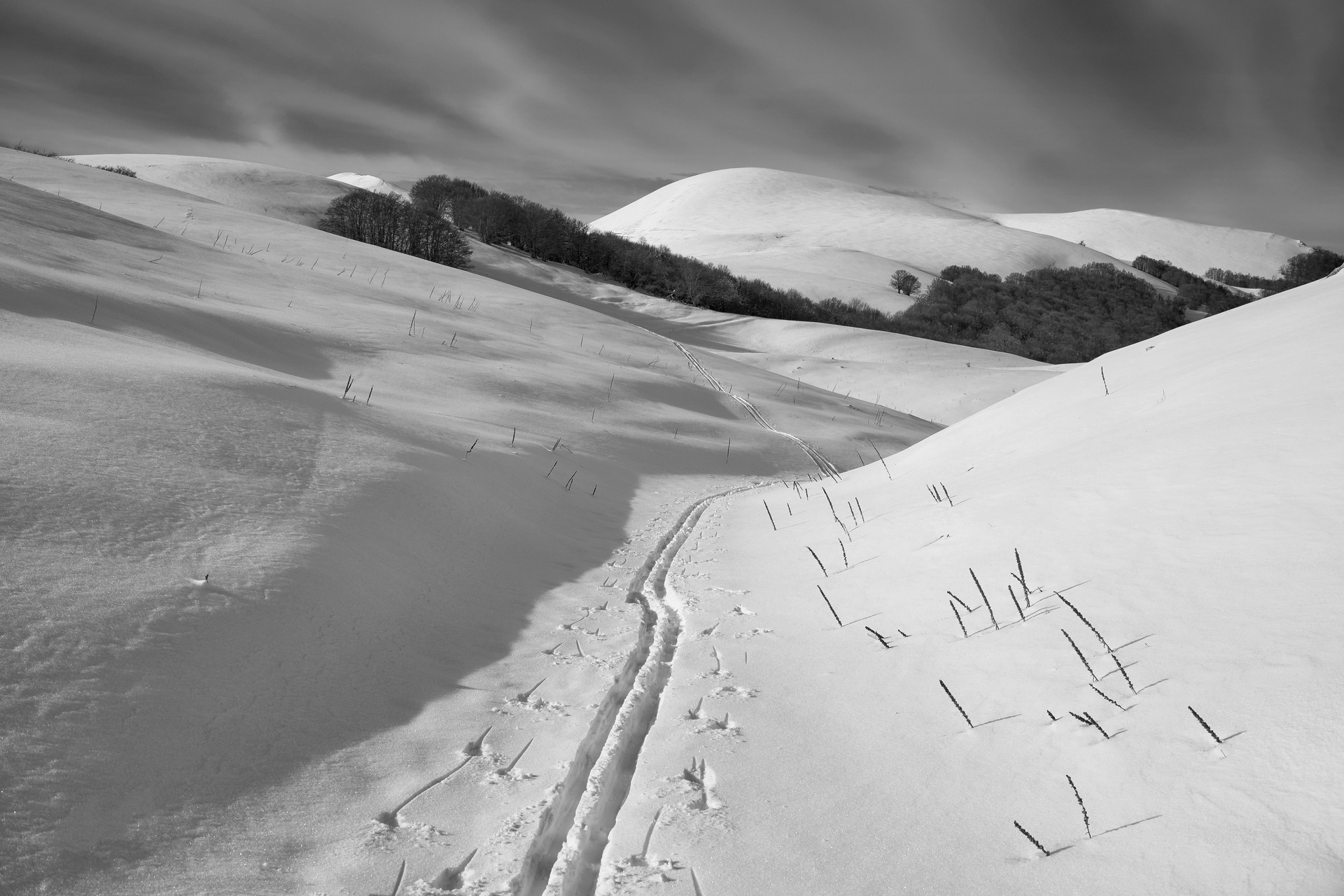 Sibillini - traccia nella neve - Castelluccio Norcia