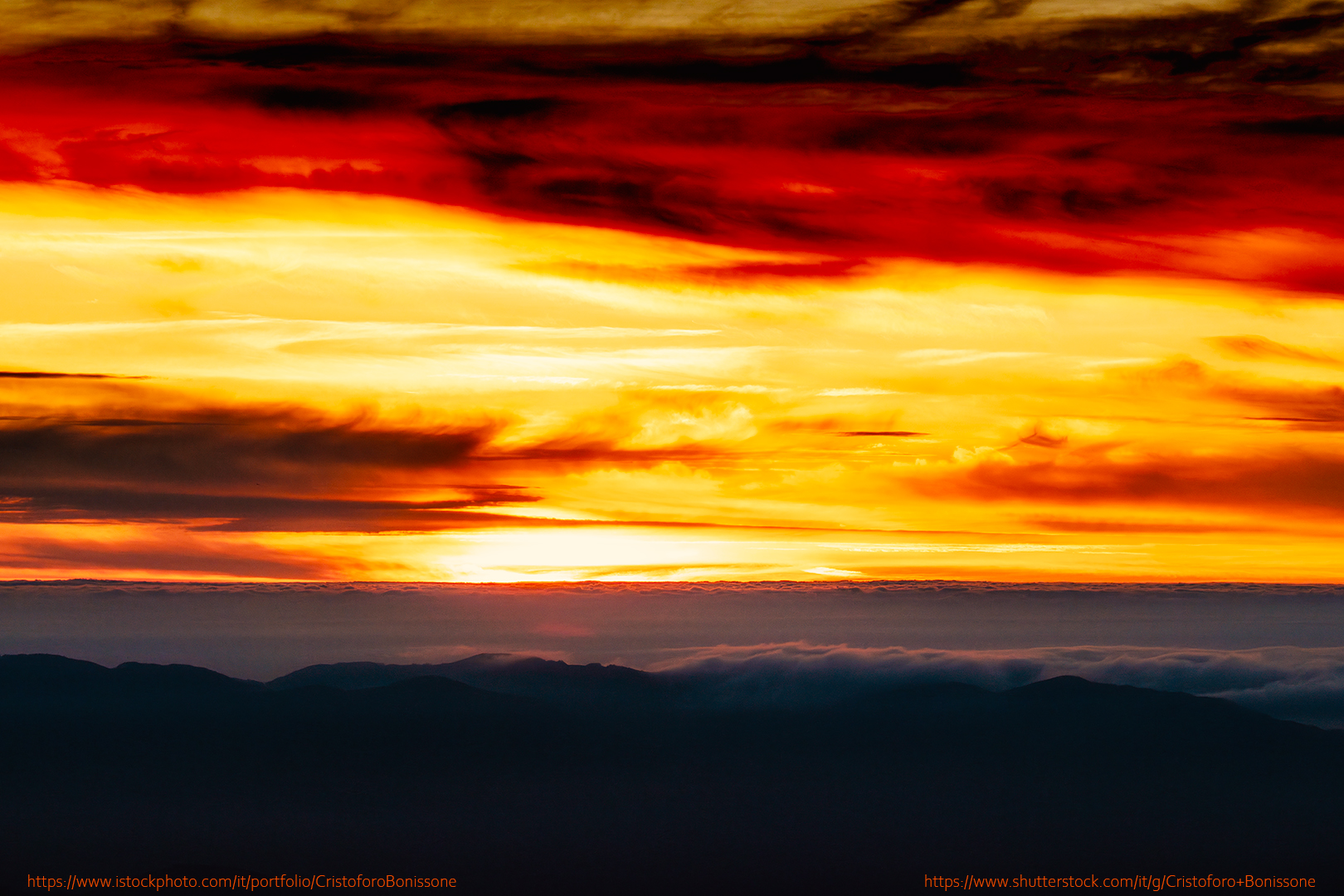 Sunset from the Terminillo mountain ring