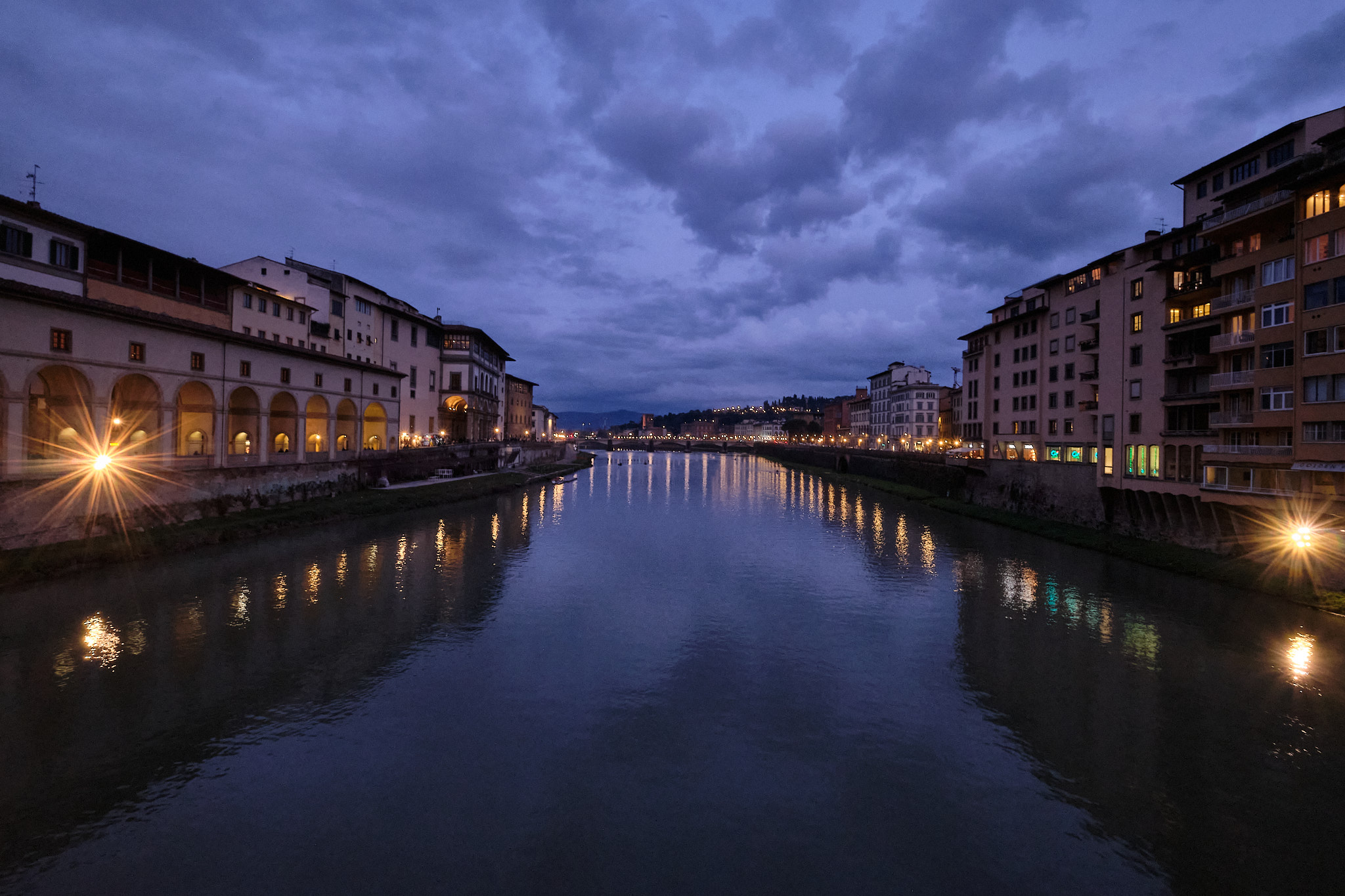 The silver Arno at sunset